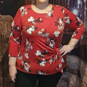 Red Floral XL Top